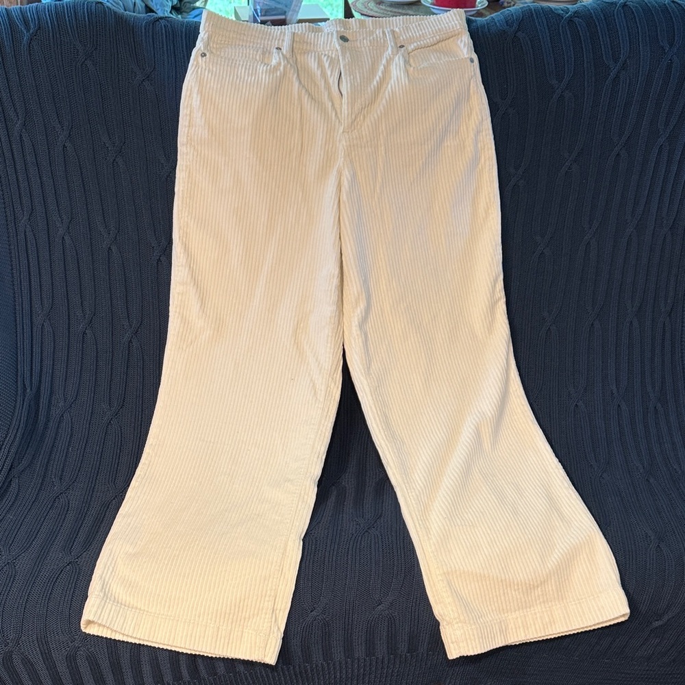 Lands' End Women's Flare Corduroy Jeans in Cream